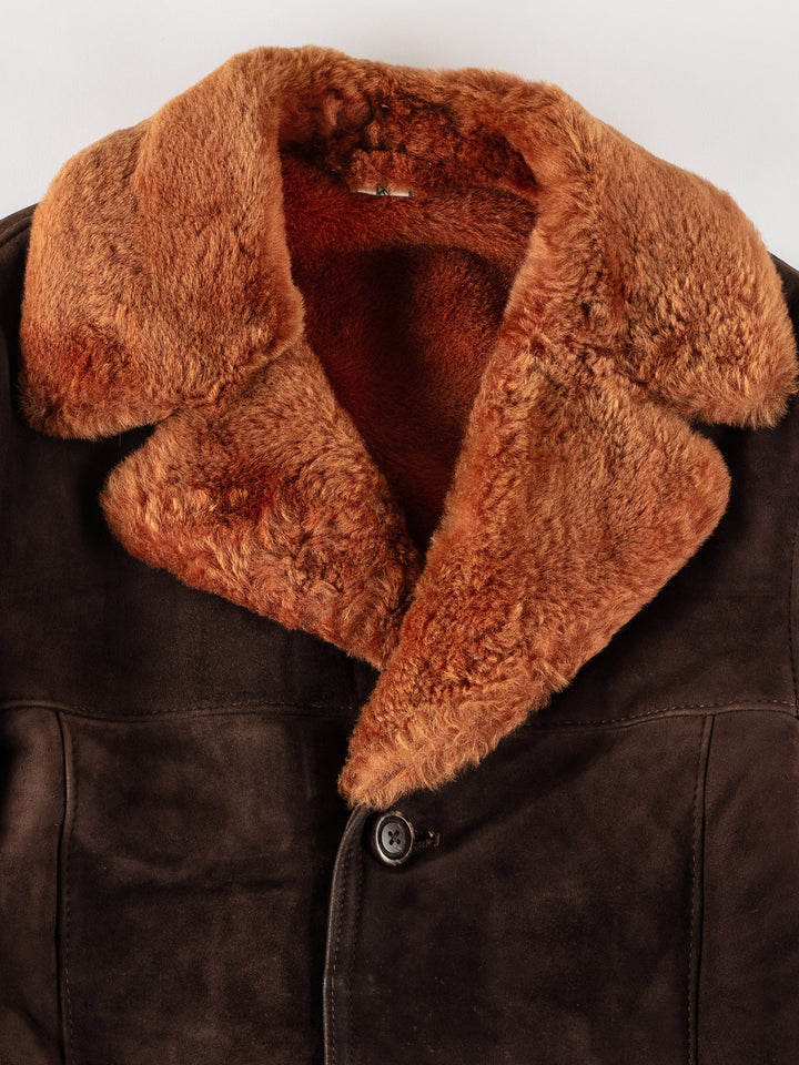 Vintage 70's Men Sheepskin Coat in BrownVN685