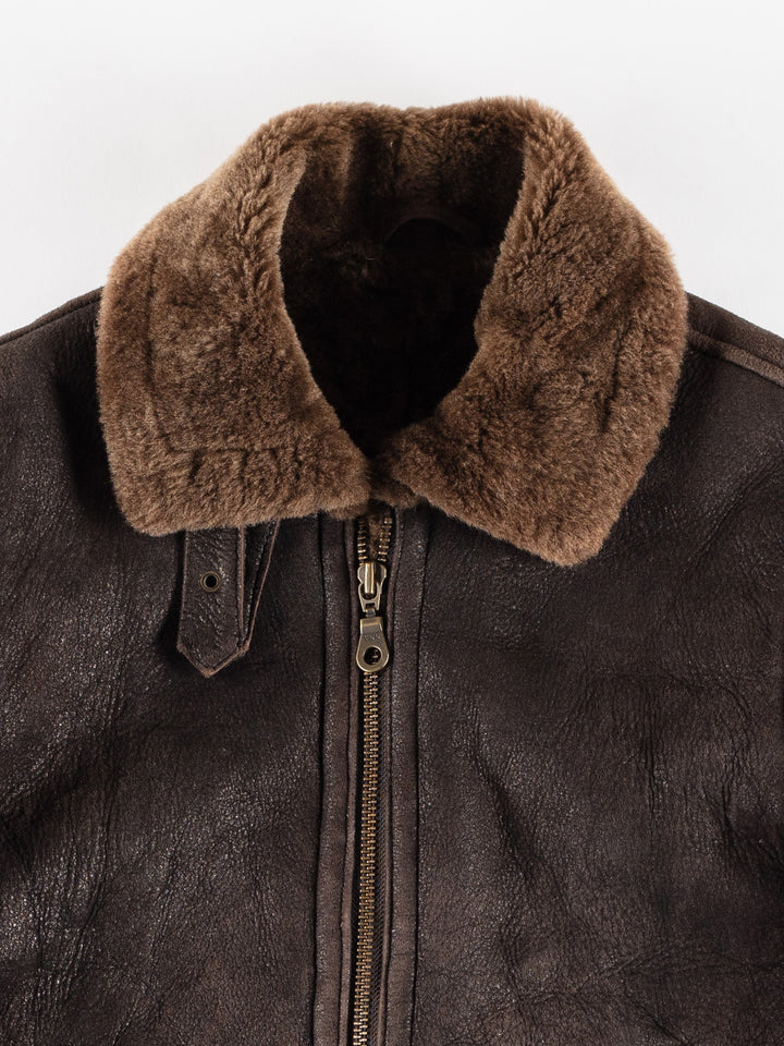Vintage 80's Women Sheepskin Jacket in BrownMN400