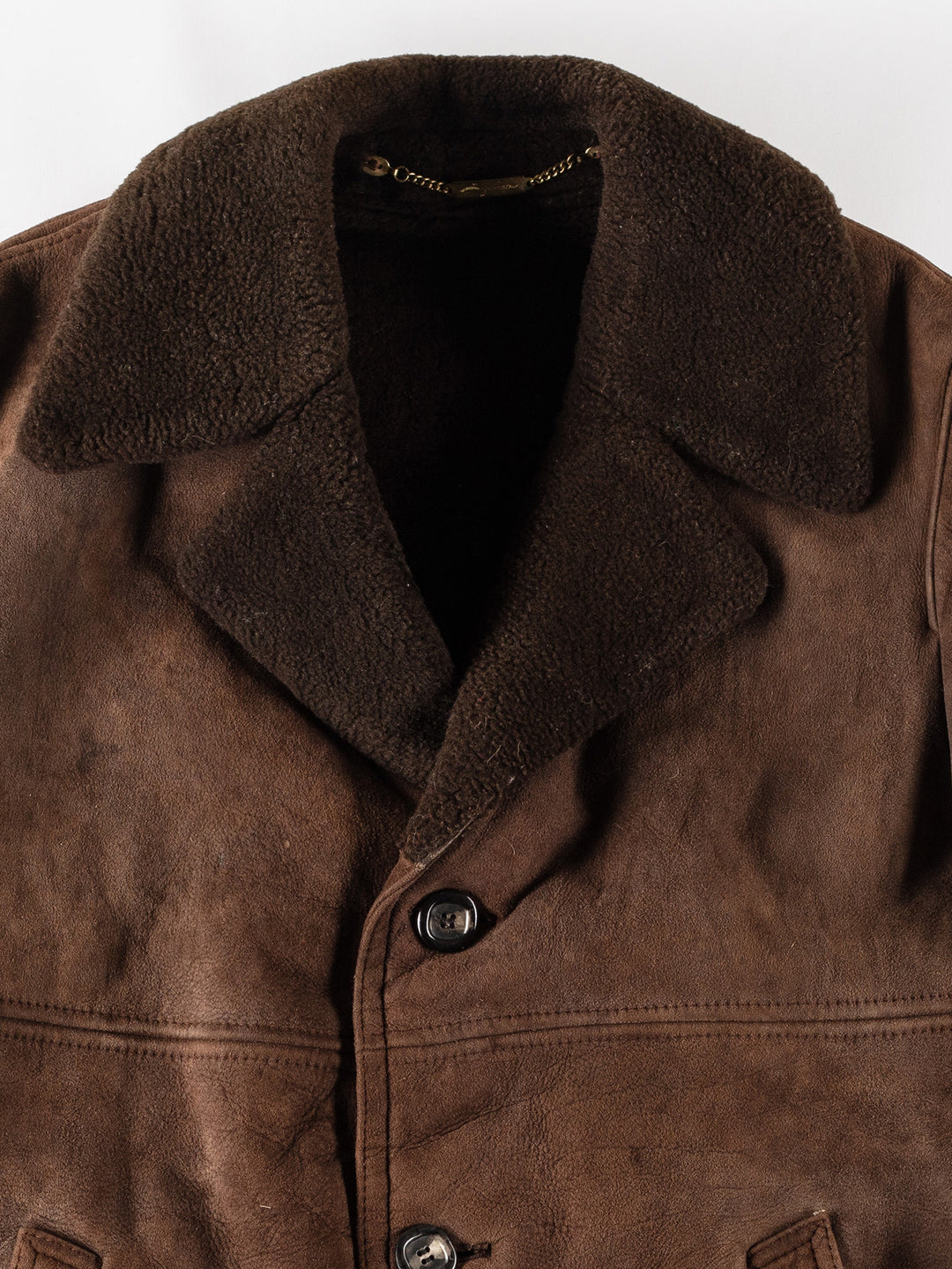 Vintage 90's Men Sheepskin Coat in BrownVN393