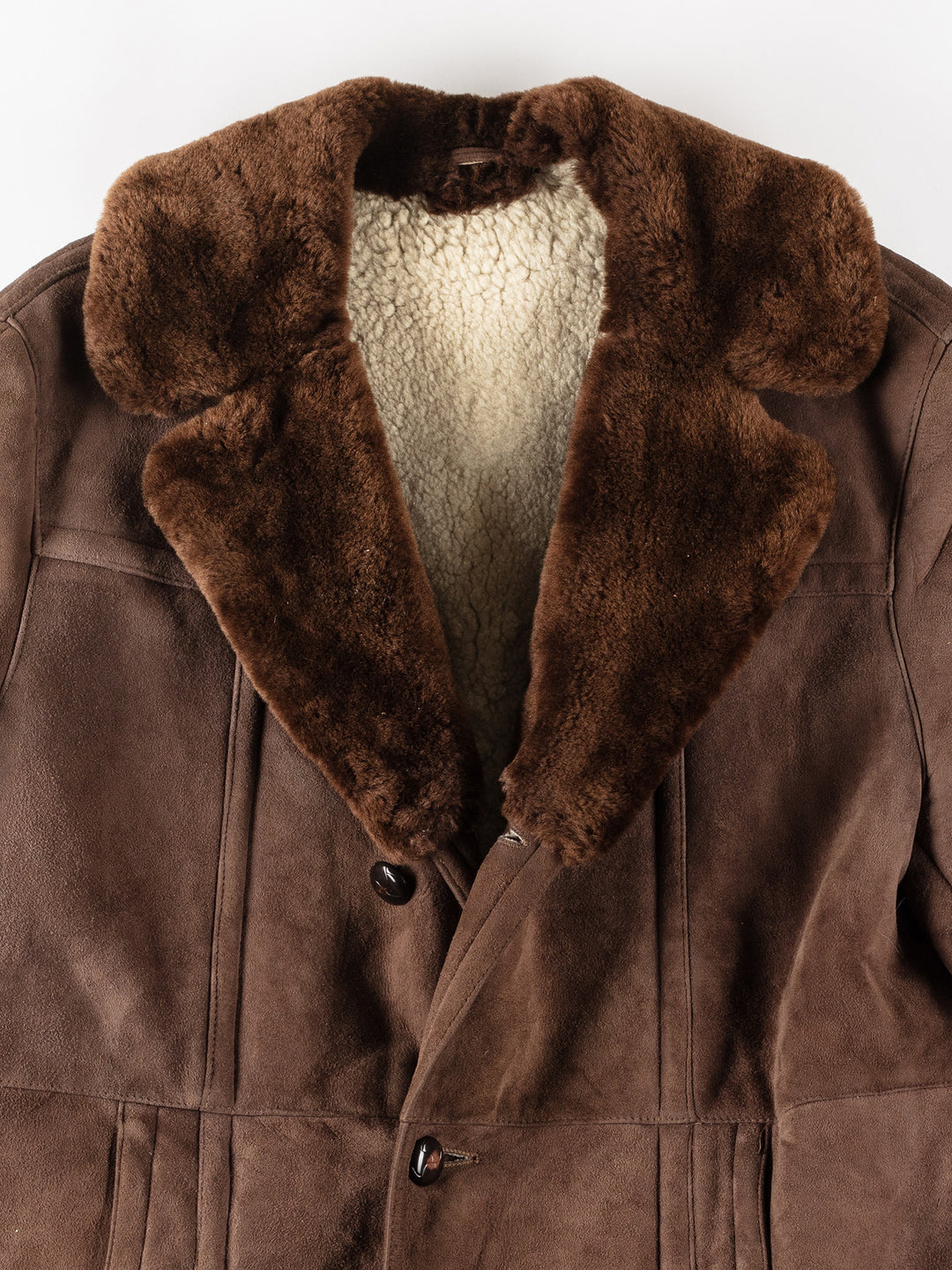Vintage 80's Men Sheepskin Coat in BrownVN297