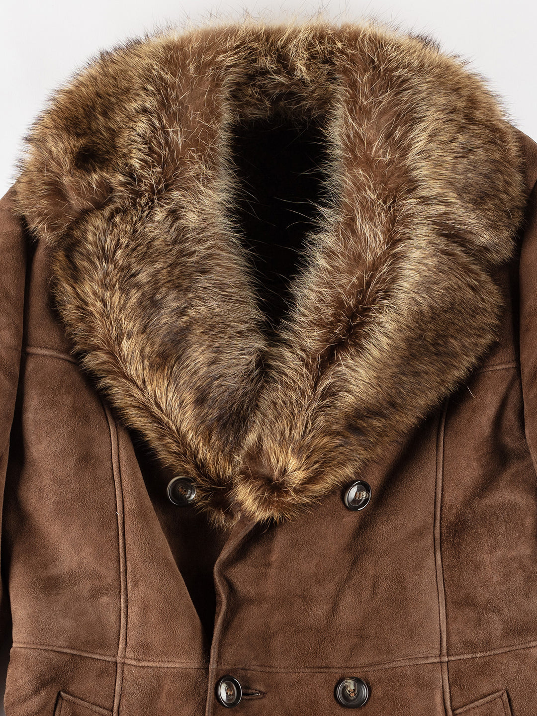 Vintage 70's Men Sheepskin Coat in BrownVN637