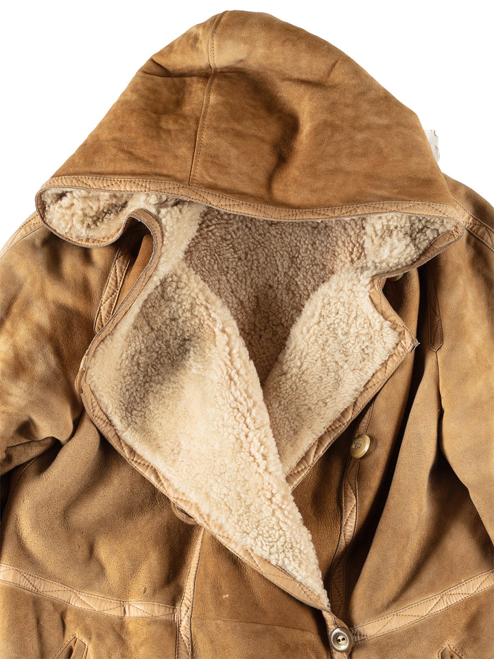 Vintage 70's Women Sheepskin Coat in BrownMN718