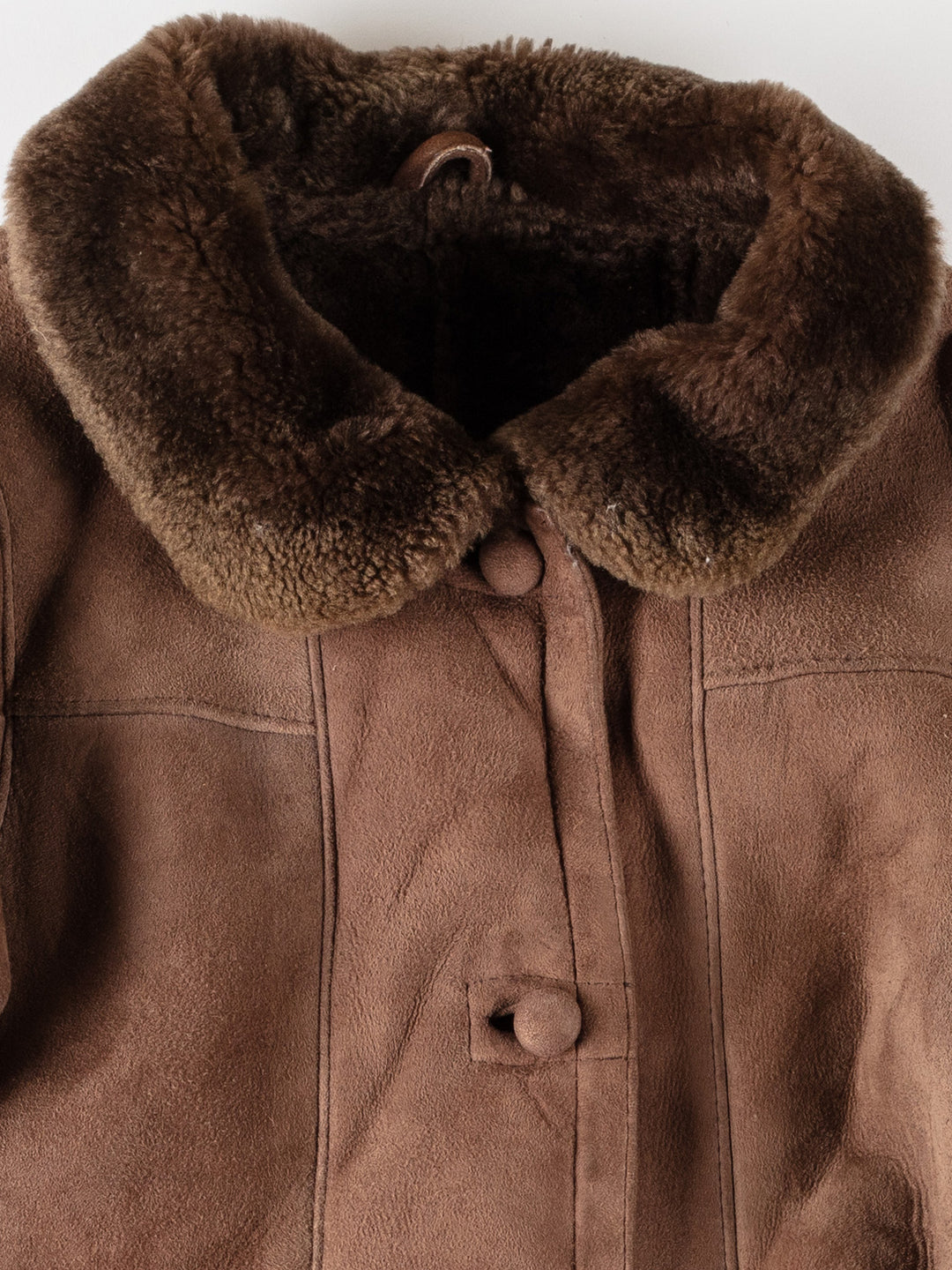 Vintage 80's Women Sheepskin Coat in BrownMN556
