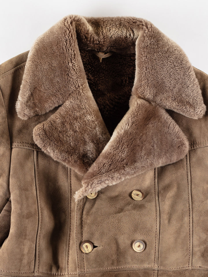 Vintage 70's Men Sheepskin Coat in BeigeVN723