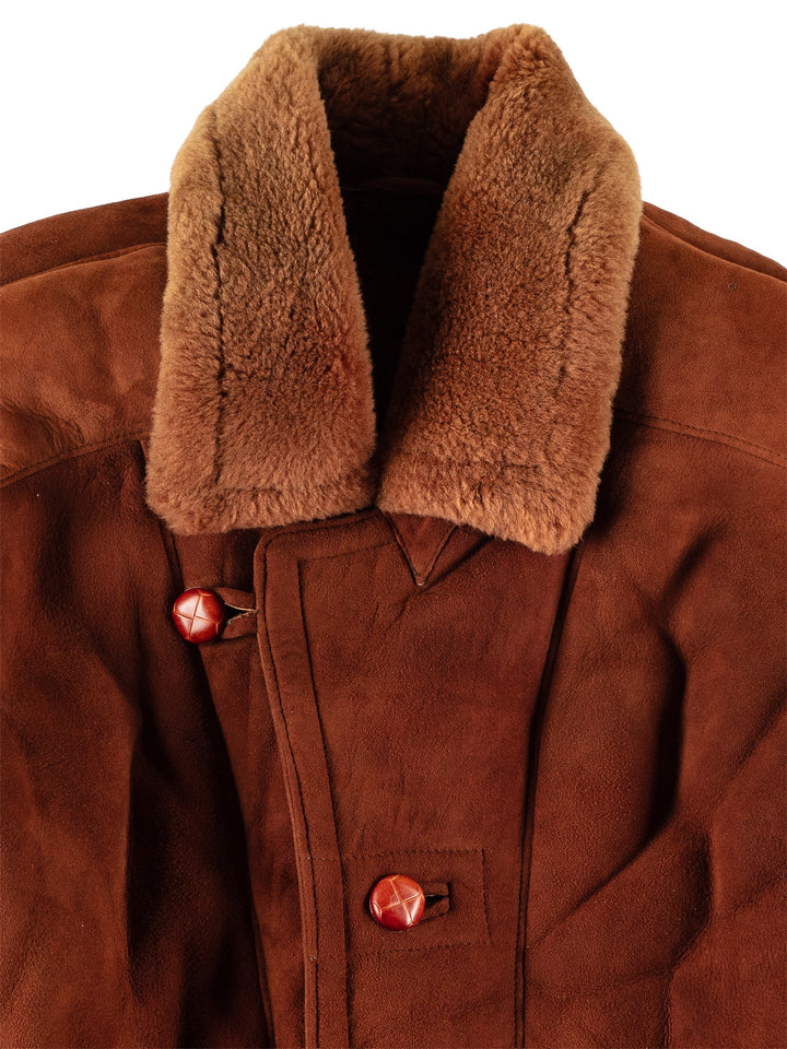 Vintage 90's Men Sheepskin Coat in BrownVN704