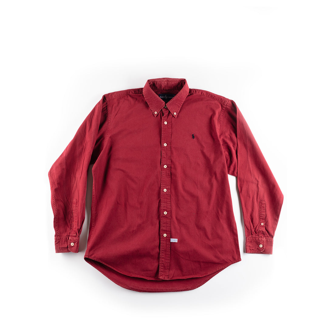 Vintage 90. gadu vīriešu Ralph Lauren krekls sarkanā krāsā ražots ASV