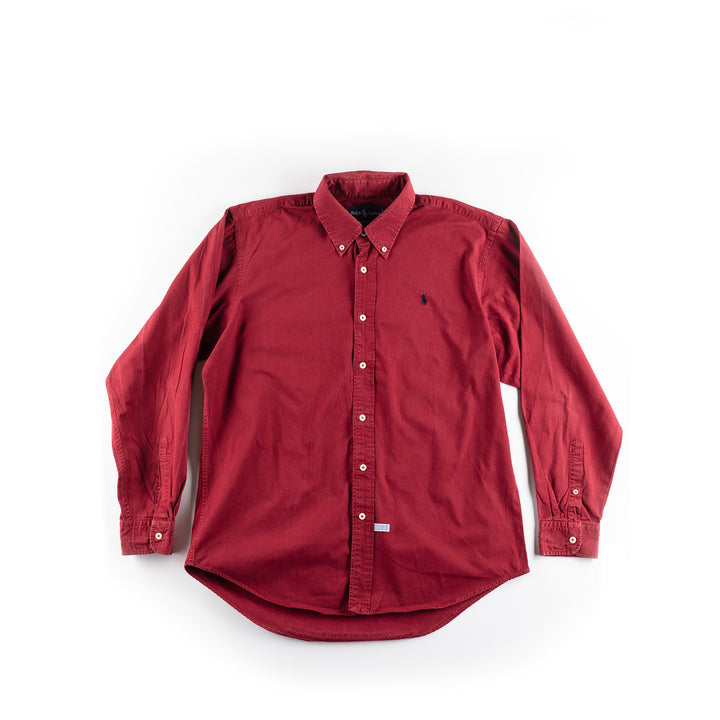 Vintage 90. gadu vīriešu Ralph Lauren krekls sarkanā krāsā ražots ASV