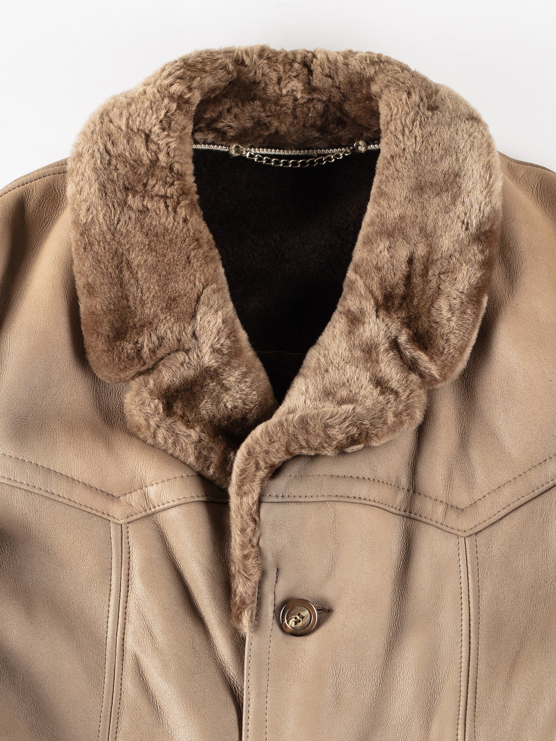 Vintage 70's Men Sheepskin Coat in BeigeVN301