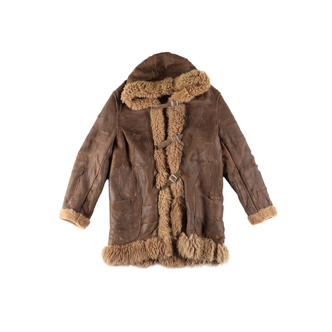 Vintage 70's Women Sheepskin Coat in BrownMN759