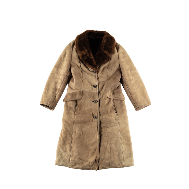 Vintage 70's Women Sheepskin Coat in BeigeMN745