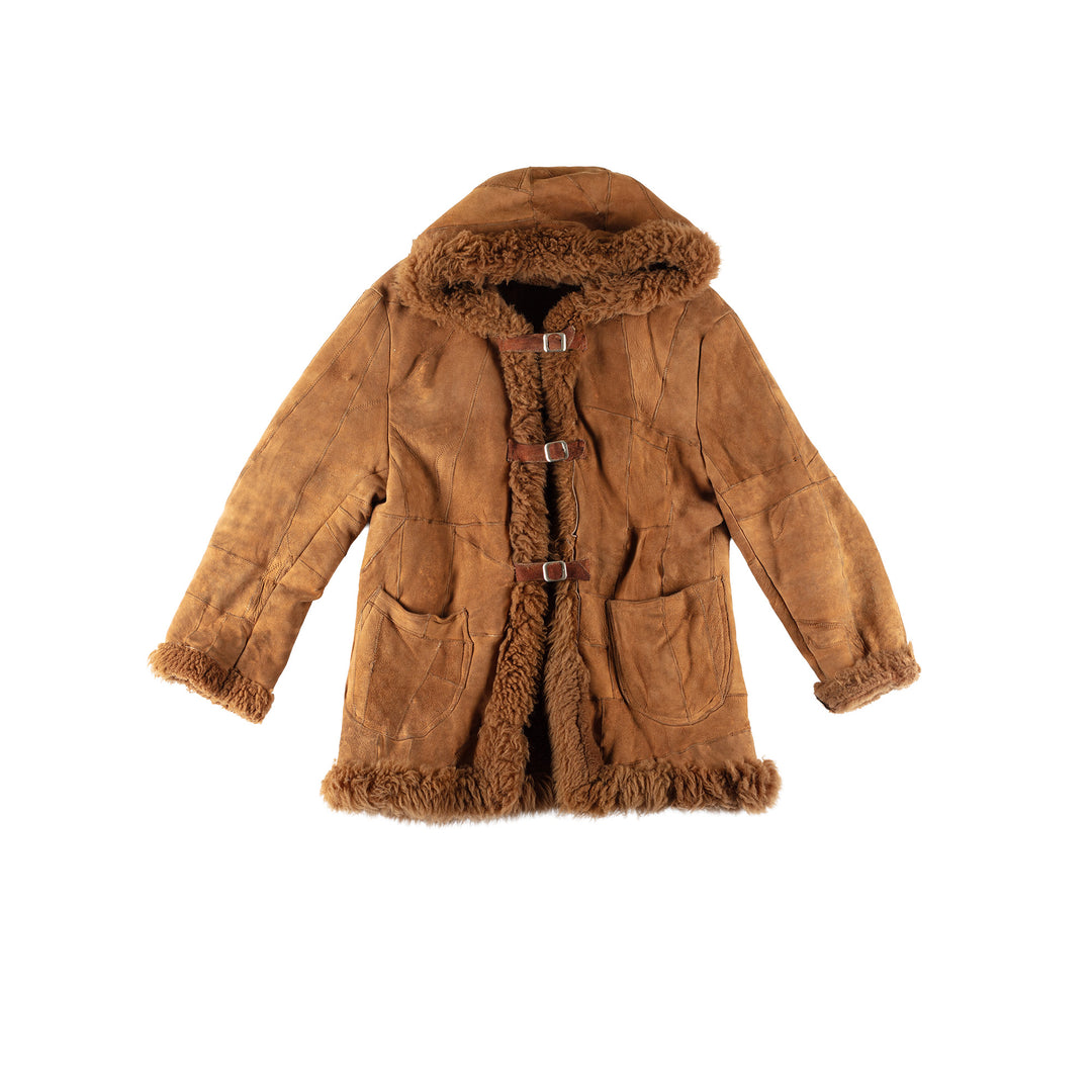 Vintage 70's Women Sheepskin Coat in BrownMN773