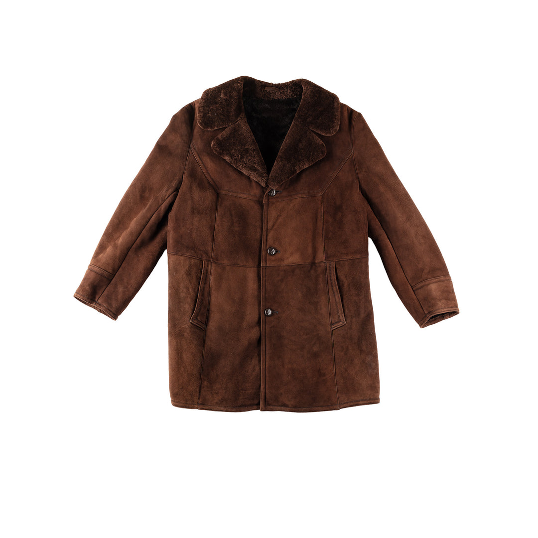 Vintage 70's Men Sheepskin Coat in BrownVN296