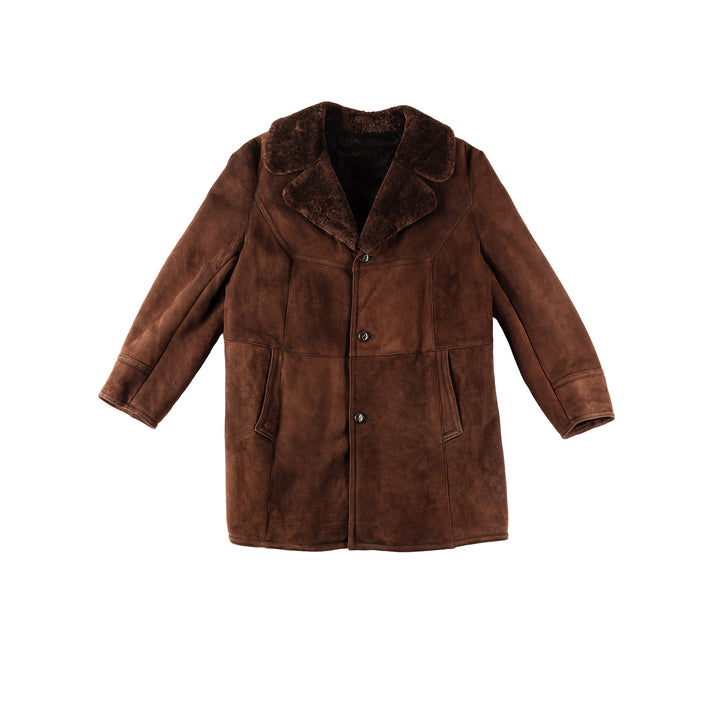 Vintage 70's Men Sheepskin Coat in BrownVN296