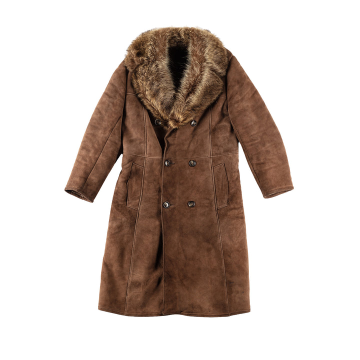 Vintage 70's Men Sheepskin Coat in BrownVN637