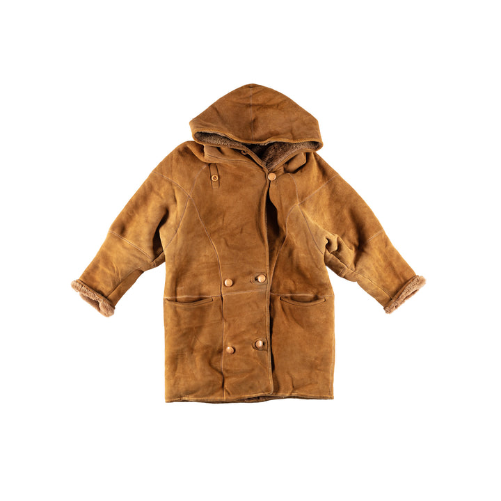 Vintage 80's Women Sheepskin Coat in BrownMN750