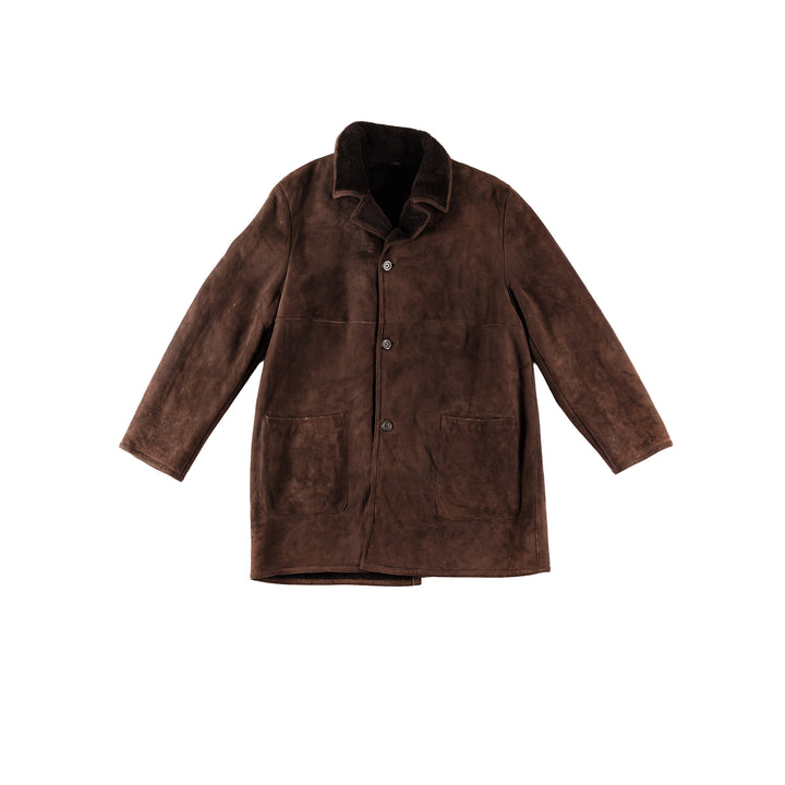 Vintage 80's Men Sheepskin Coat in BrownVN380