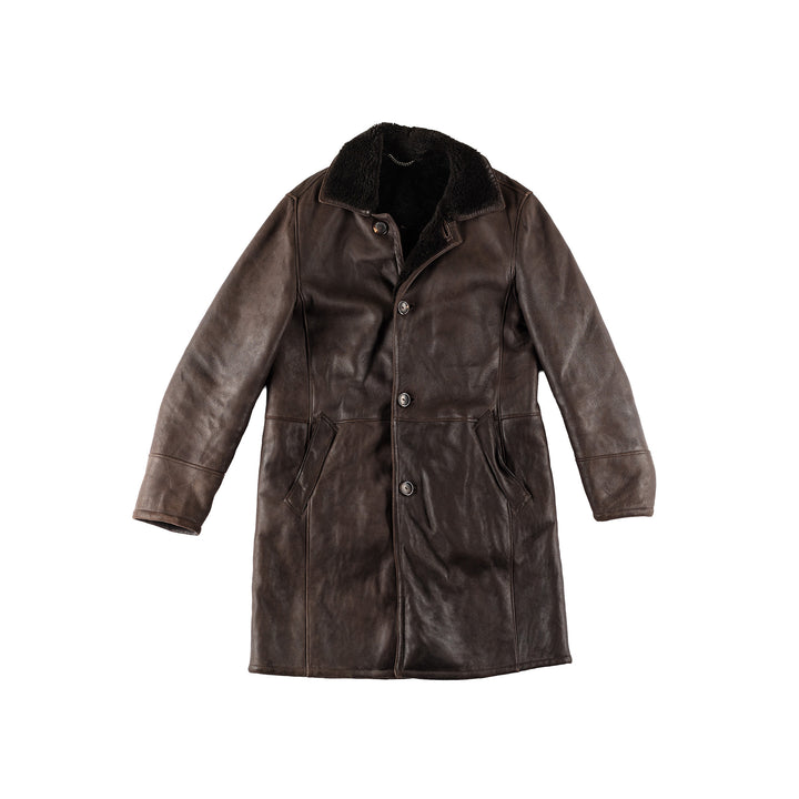 Vintage 70's Men Sheepskin Coat in BrownVN655