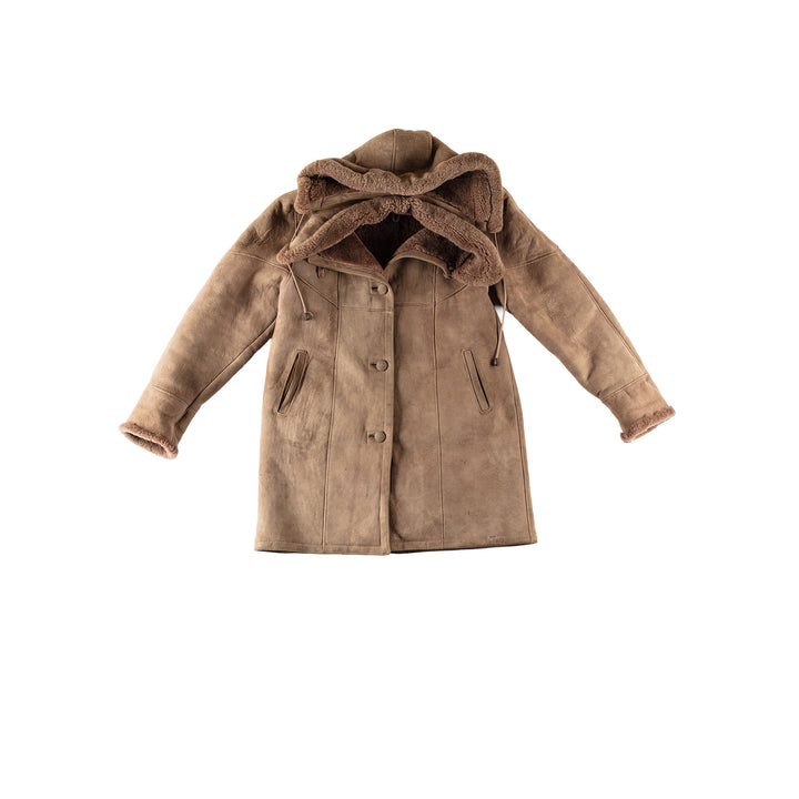 Vintage 70's Women Sheepskin Coat in BrownMN695