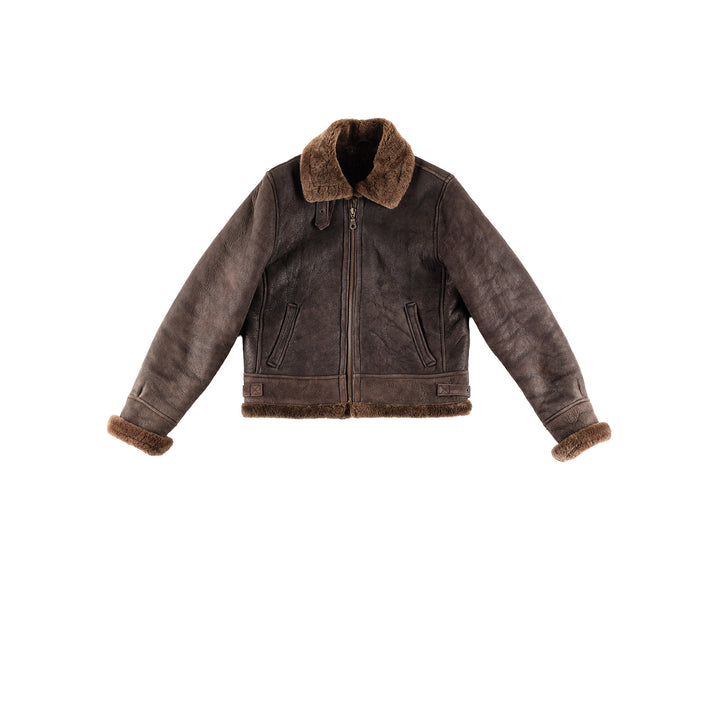 Vintage 80's Women Sheepskin Jacket in BrownMN400