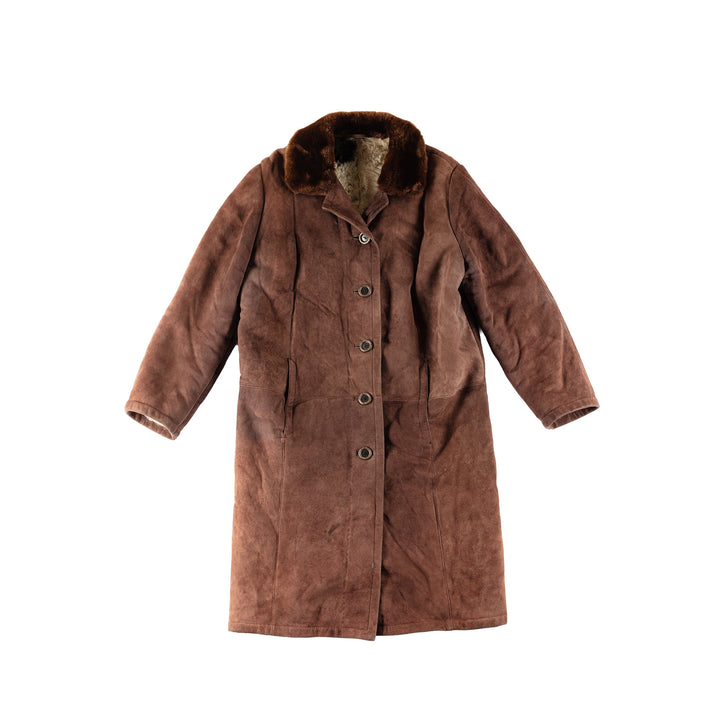 Vintage 70's Women Sheepskin Coat in BrownMN763