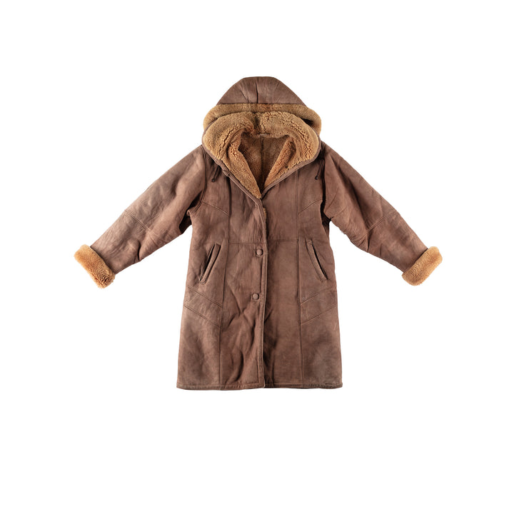 Vintage 70's Women Sheepskin Coat in BrownMN720