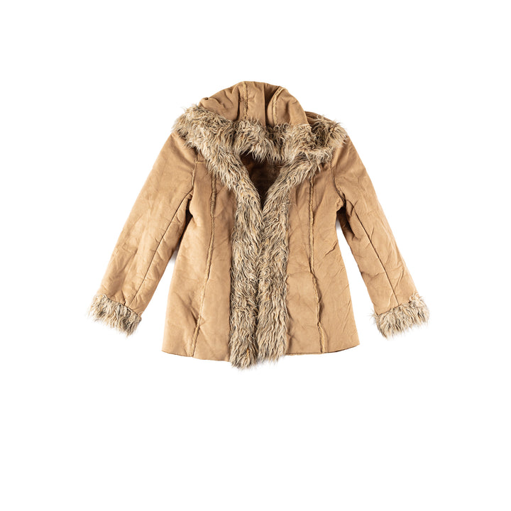 Vintage 70's Women Sheepskin Coat in BeigeMN655