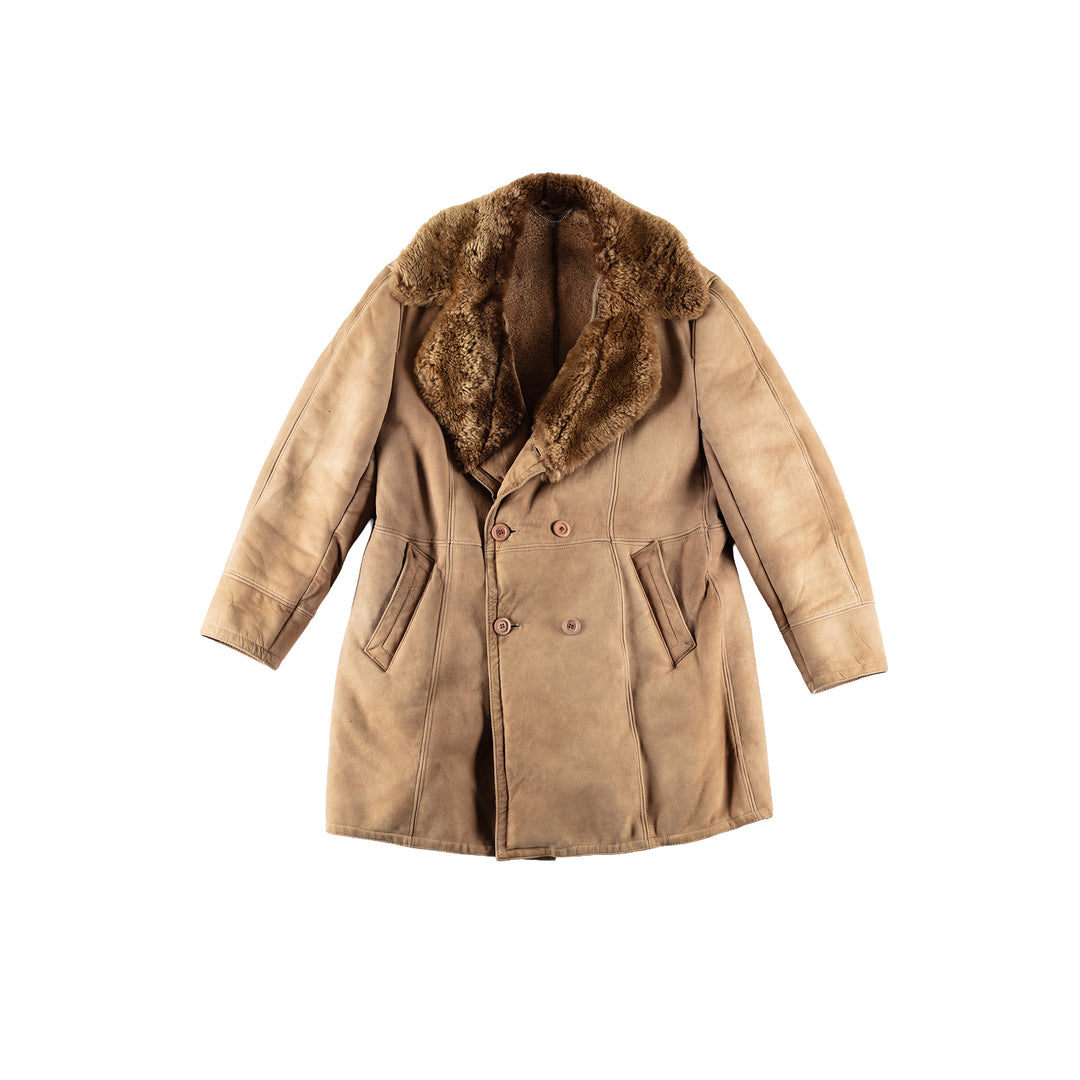 Vintage 70's Men Sheepskin Coat in BeigeVN623