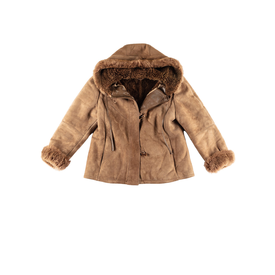 Vintage 70's Women Sheepskin Jacket in BrownMN399