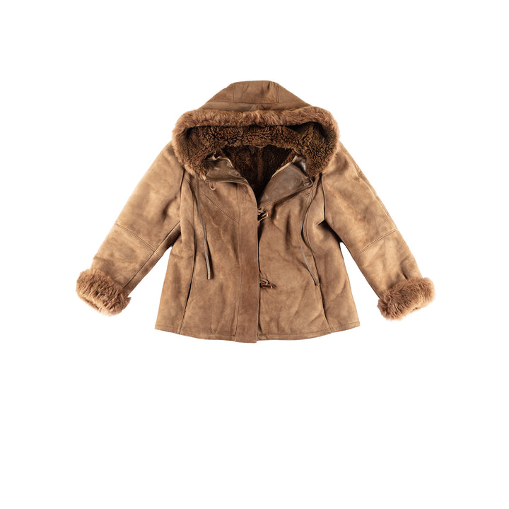 Vintage 70's Women Sheepskin Jacket in BrownMN399