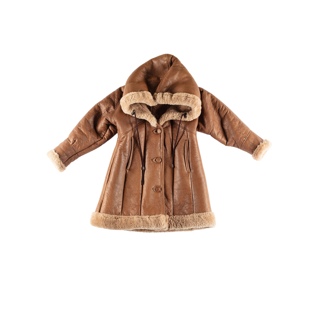 Vintage 70's Women Sheepskin Coat in BrownMN393