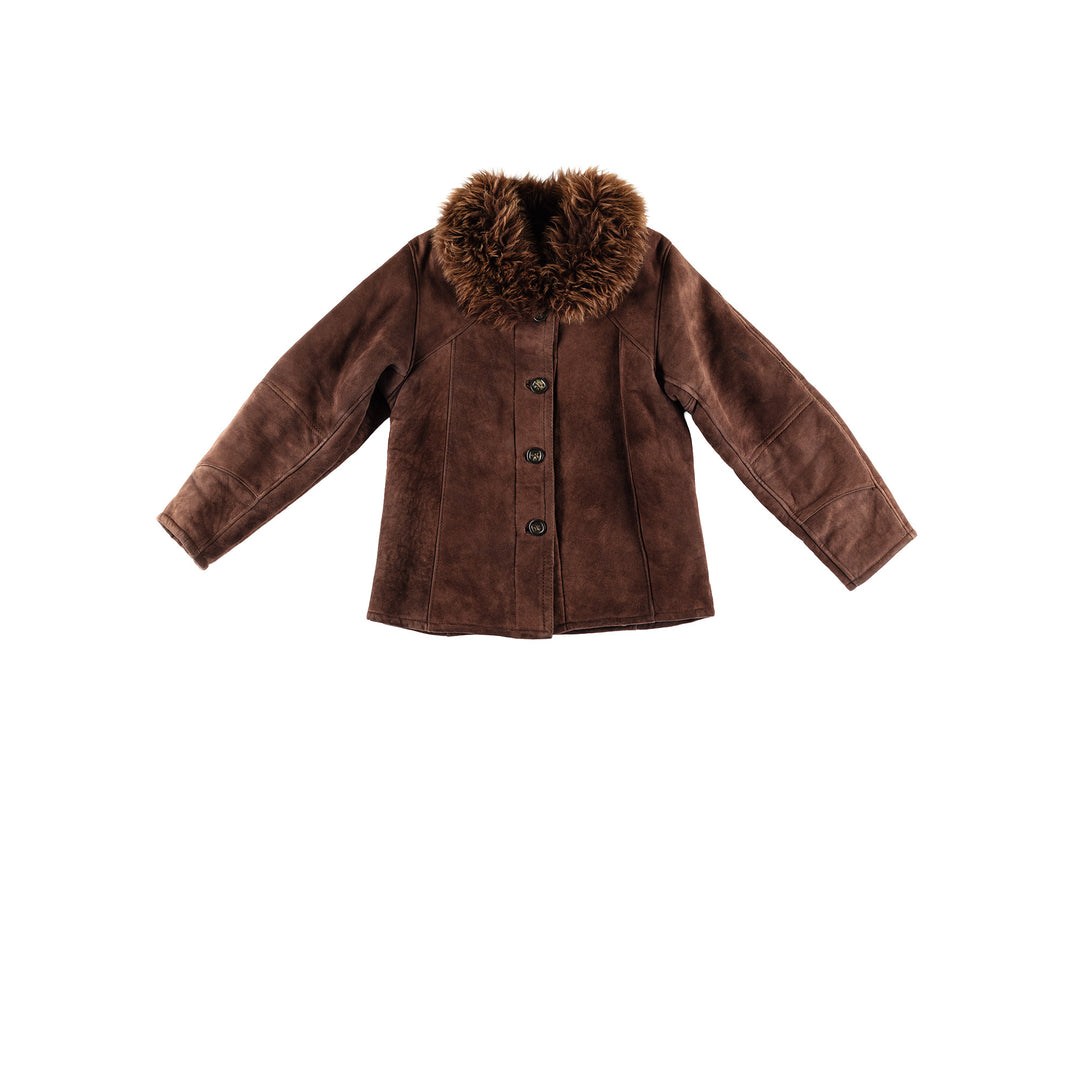 Vintage 70's Women Sheepskin Coat in BrownMN390