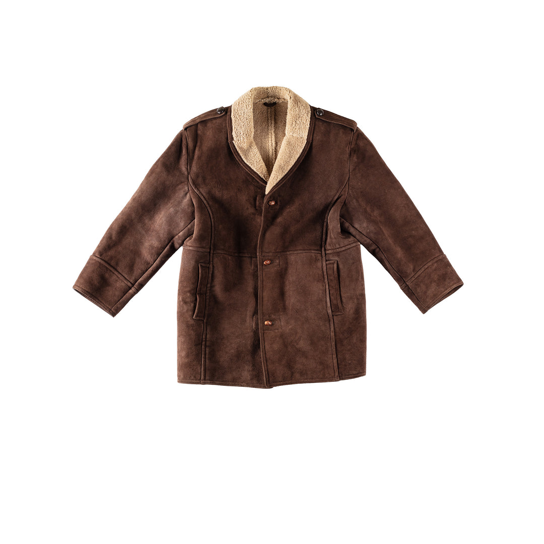 Vintage 80's Men Sheepskin Coat in BrownVN335