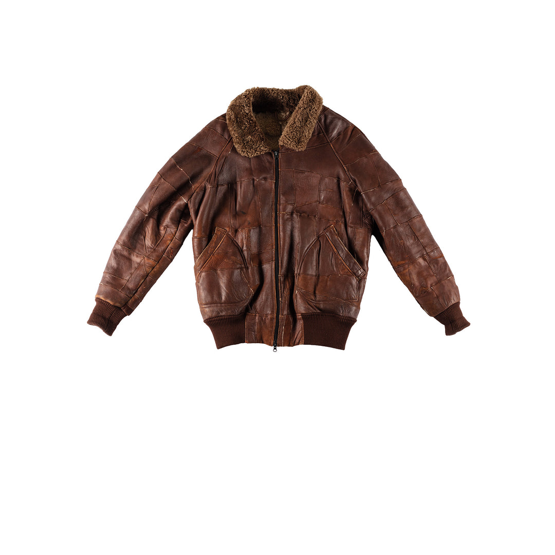 Vintage 80's Men Sheepskin Jacket in BrownVN409