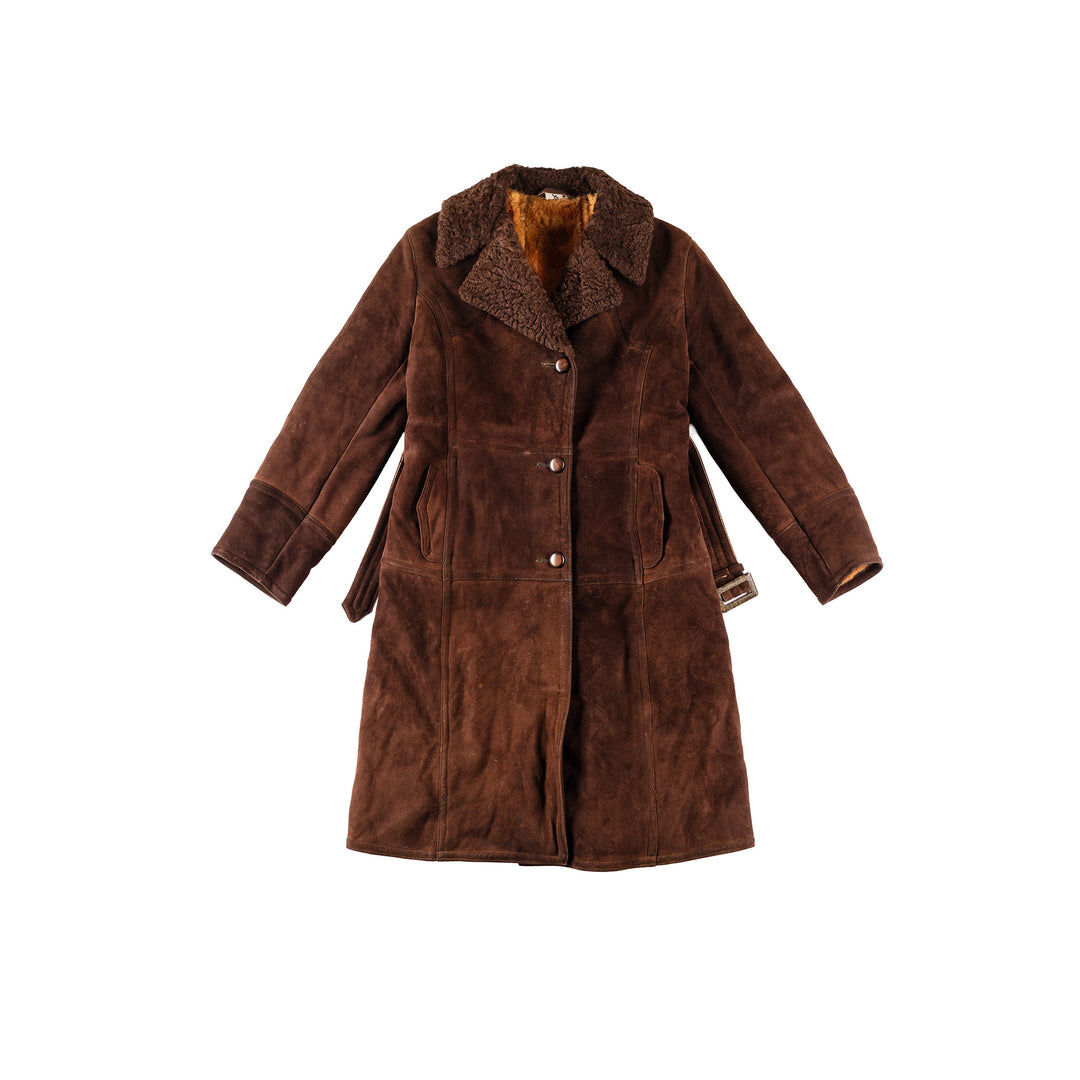 Vintage 70's Women Sheepskin Coat in BrownMN316