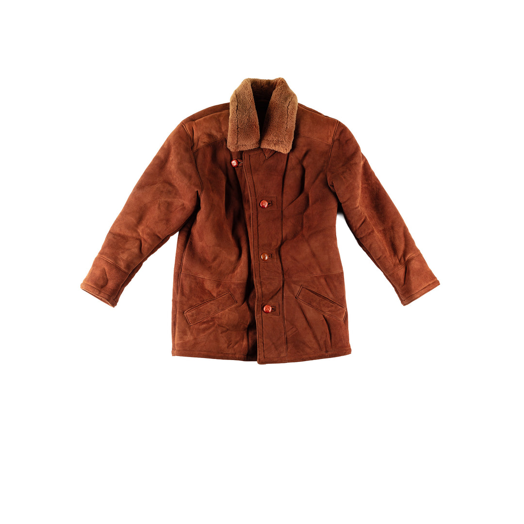 Vintage 90's Men Sheepskin Coat in BrownVN704