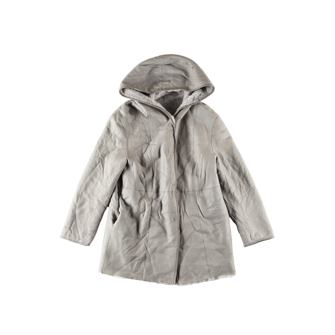 Vintage 70's Women Sheepskin Coat in GrayMN690