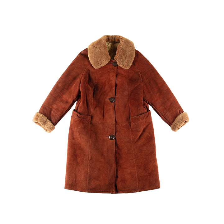 Vintage 70's Women Sheepskin Coat in BrownMN768