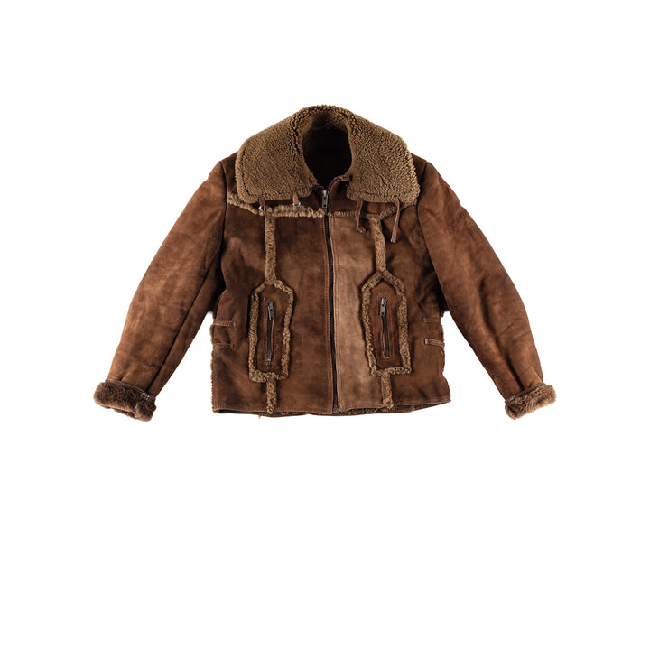 Vintage 70's Men Sheepskin Jacket in BrownVN653