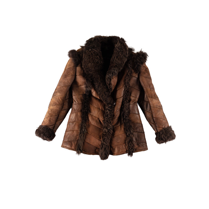 Vintage 70's Women Sheepskin Jacket in BrownMN521