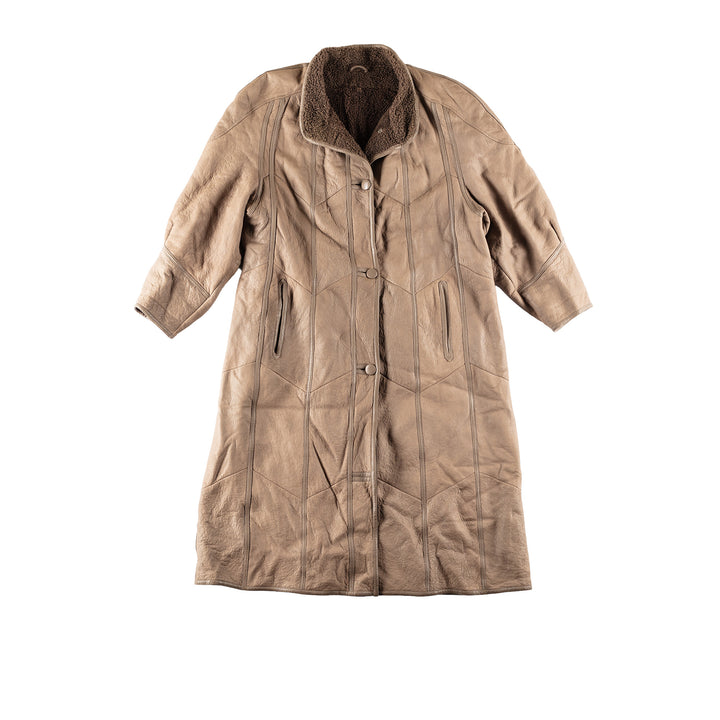 Vintage 90's Women Sheepskin Coat in BeigeMN810