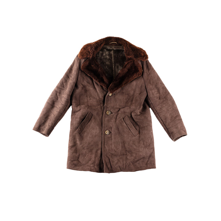 Vintage 70's Men Sheepskin Coat in BrownVN320