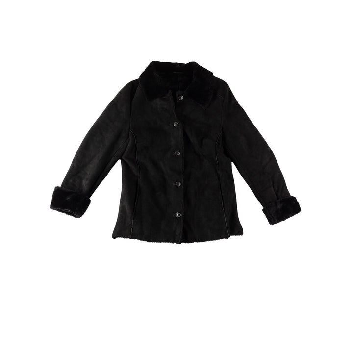Vintage 80's Women Sheepskin Jacket in BlackMN571