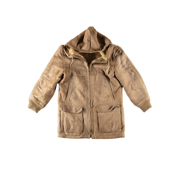 Vintage 80's Women Sheepskin Coat in BeigeMN476