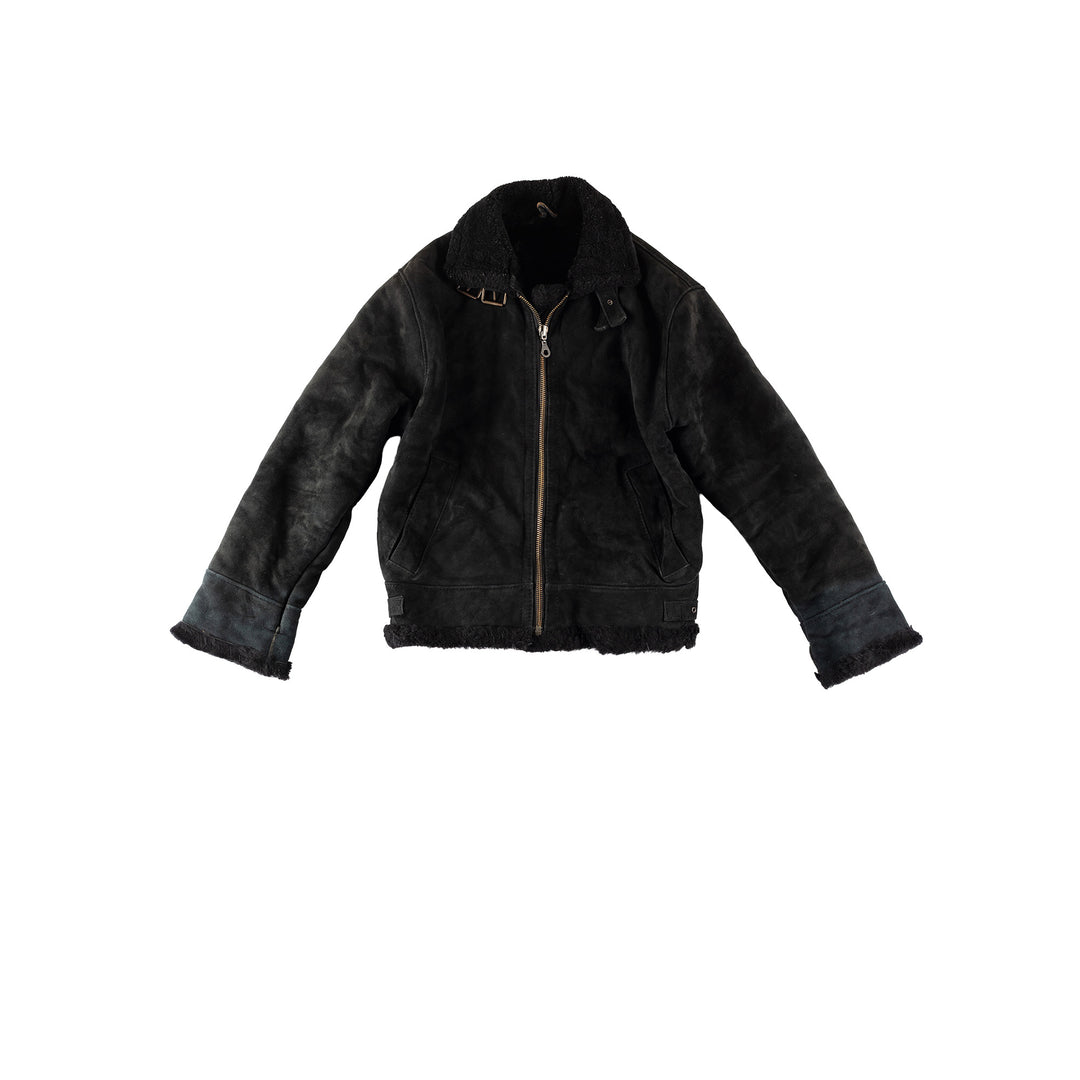 Vintage 80's Women Sheepskin Jacket in BlackMN475