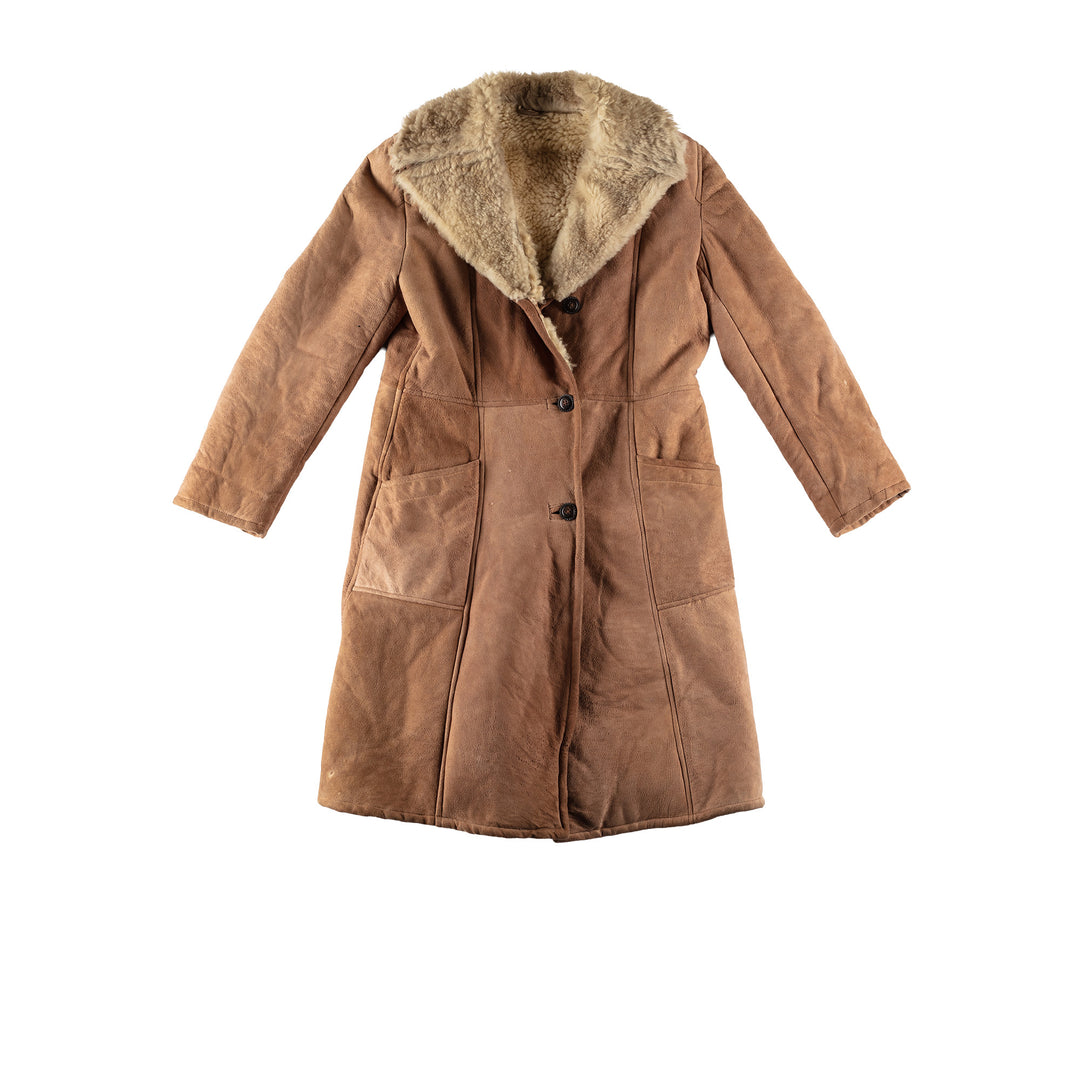 Vintage 70's Women Sheepskin Coat in BrownMN682