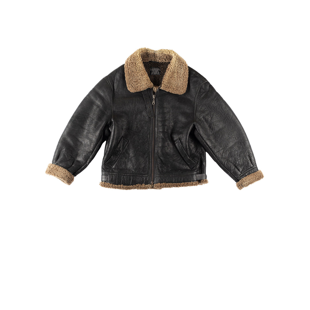 Vintage 80's Men Sheepskin Jacket in BlackVN271