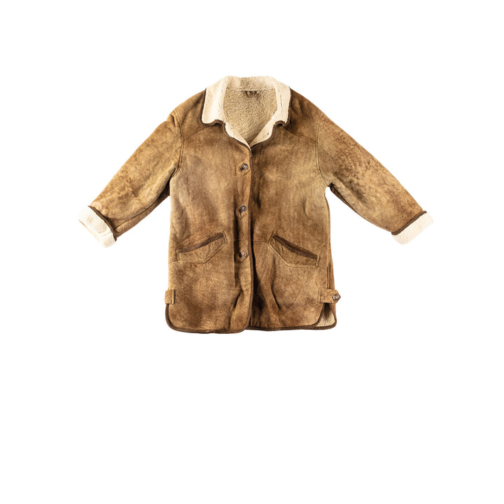 Vintage 80's Women Sheepskin Coat in BrownMN322