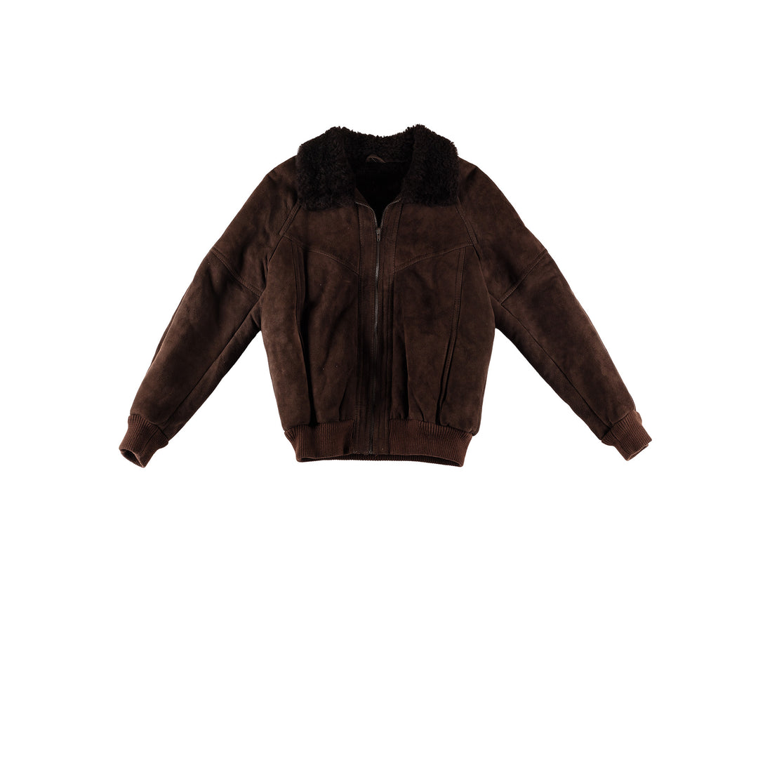 Vintage 80's Men Sheepskin Jacket in BrownVN624