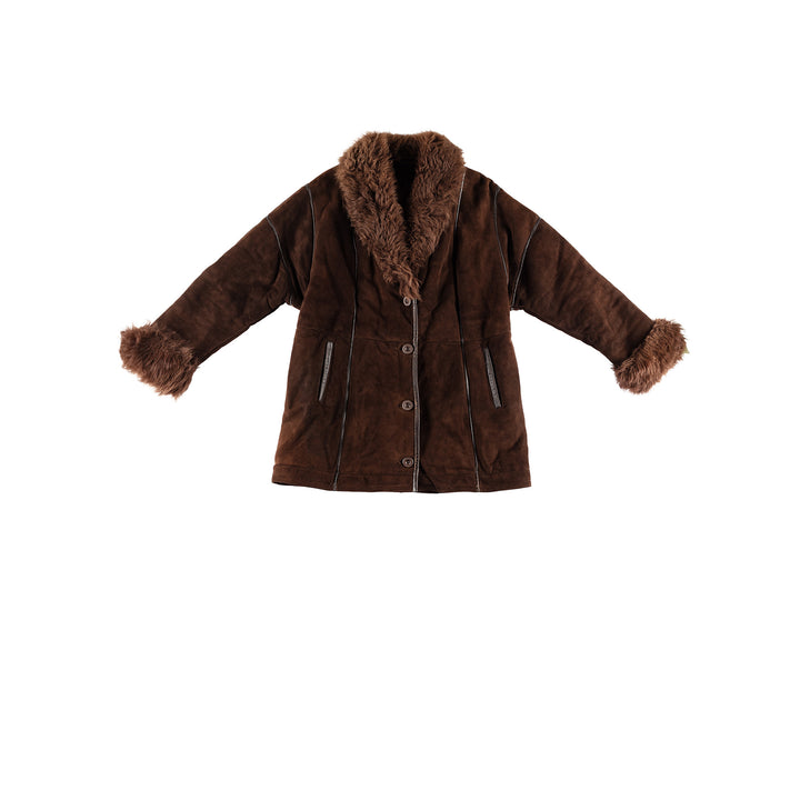 Vintage 70's Women Sheepskin Coat in BrownMN398
