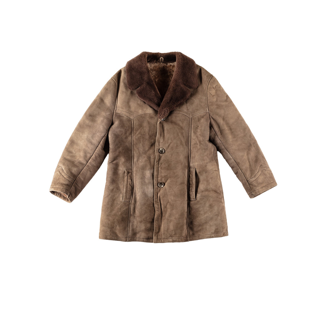 Vintage 70's Men Sheepskin Coat in BrownVN524